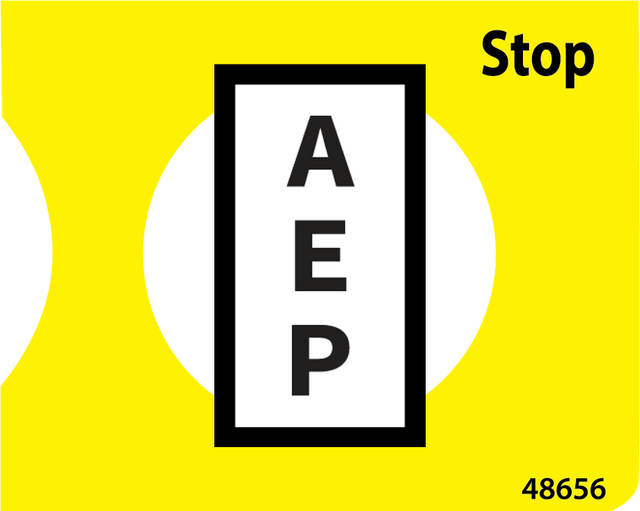 Genie 48656 Label- Yellow E Stop