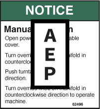 Genie 52496 Notice-Manual Rotation | Aerial Lift Decals