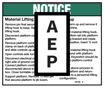 Genie 62709 Notice-Matl Lft Oper Ins