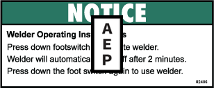 Genie 82406 Notice-Welder Oper Inst