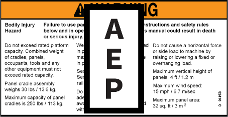 Genie 82410 Warning-Panel Cradle