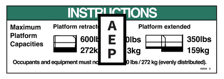 Genie 82564 Instr-Max Cap 600Lbs