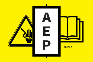 Genie 82671 Safety Label Weld Line Inst-Sym | Aerial Lift Decals