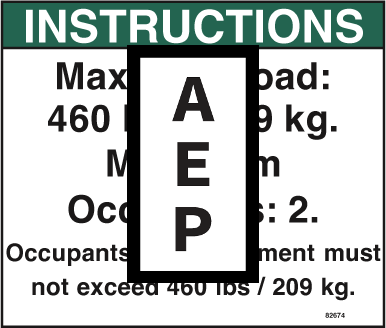 Genie 82674 Notice-Max Cap 460 Lbs