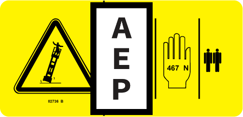 Genie 82736 Safety Label Sym-Side For | Aerial Lift Decals
