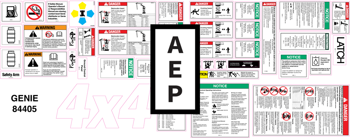 Genie 84405 Decal Kit-Sfty/Instr.Gas-Gs68