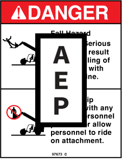 Genie 97673 Safety Label Danger-No Riders | Aerial Lift Decals