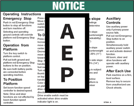 Genie 97894 Notice-Oper Inst Plat-Dc