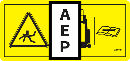 Genie 97899 Safety Label Warn-Safety Chock | Aerial Lift Decals