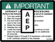 JLG 1001096141 Decal Important Manual Decent
