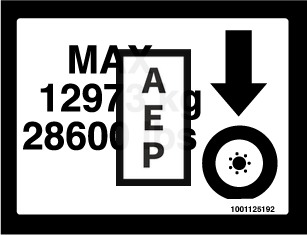 JLG 1001125192 Decal Max Tire Load