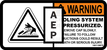 JLG 1001139578 Decal Hot Fluid Warning