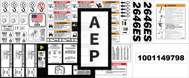 JLG 1001149798 Decal Kitservice 2646Es Decal