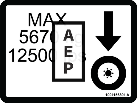 JLG 1001156891 Decal Max Tire Load