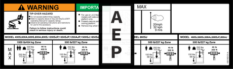 JLG 1001163131 Decal Sky Glazier Capacity