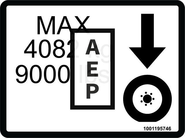 JLG 1001195746 Decal Max Tire Load