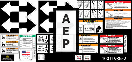 JLG 1001198652 Decal Kit Service E300A Aj Ajp Dec