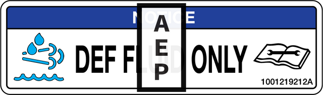 JLG 1001219212 Decal Def Fluid Only Na