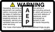 JLG 1001231801 Decal Warning Prop 65