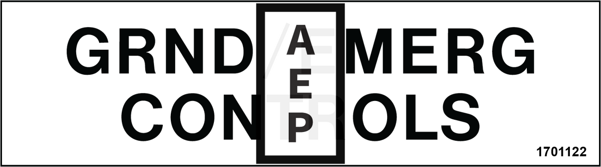 JLG 1701122 Decal Nameplate Grnd Control