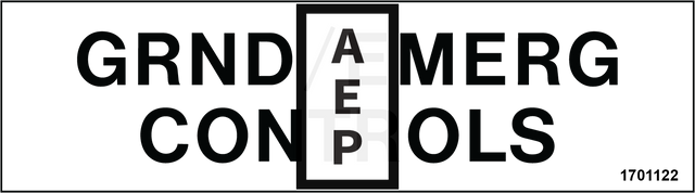 JLG 1701122 Decal Nameplate Grnd Control