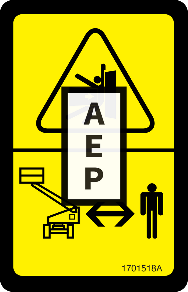 JLG 1701518 Decal Crushing
