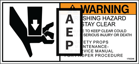 JLG 1702246 Decal Crush Hazard