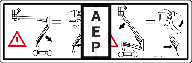 JLG 1702274 Decal Man Descent Tuv