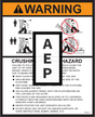 JLG 1702413 Decal Tip Crush Hazard