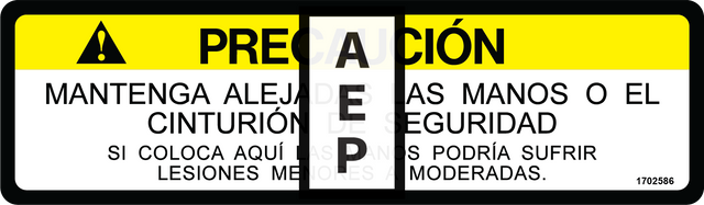 JLG 1702586 Decal No Hands Spa Lat Am