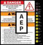 JLG 1702783 Decal Danger Warn