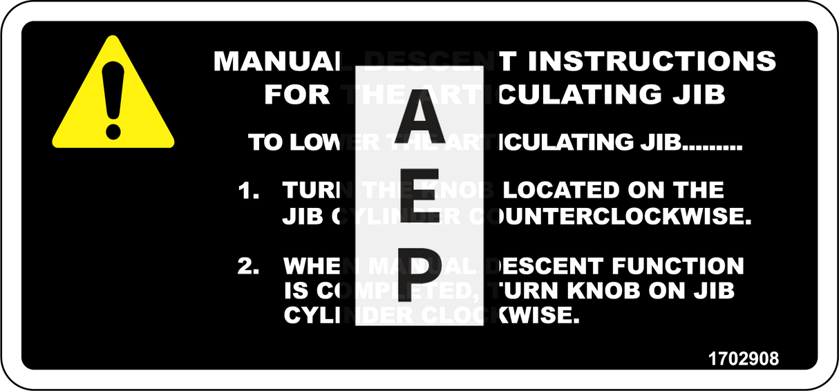 JLG 1702908 Decal Man Dscnt