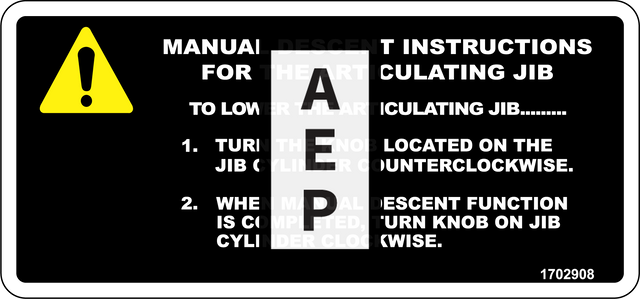 JLG 1702908 Decal Man Dscnt