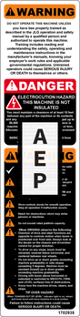 JLG 1702935 Decal Warn Danger