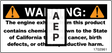 JLG 1702961 Decal Warning Prop 65 Gas