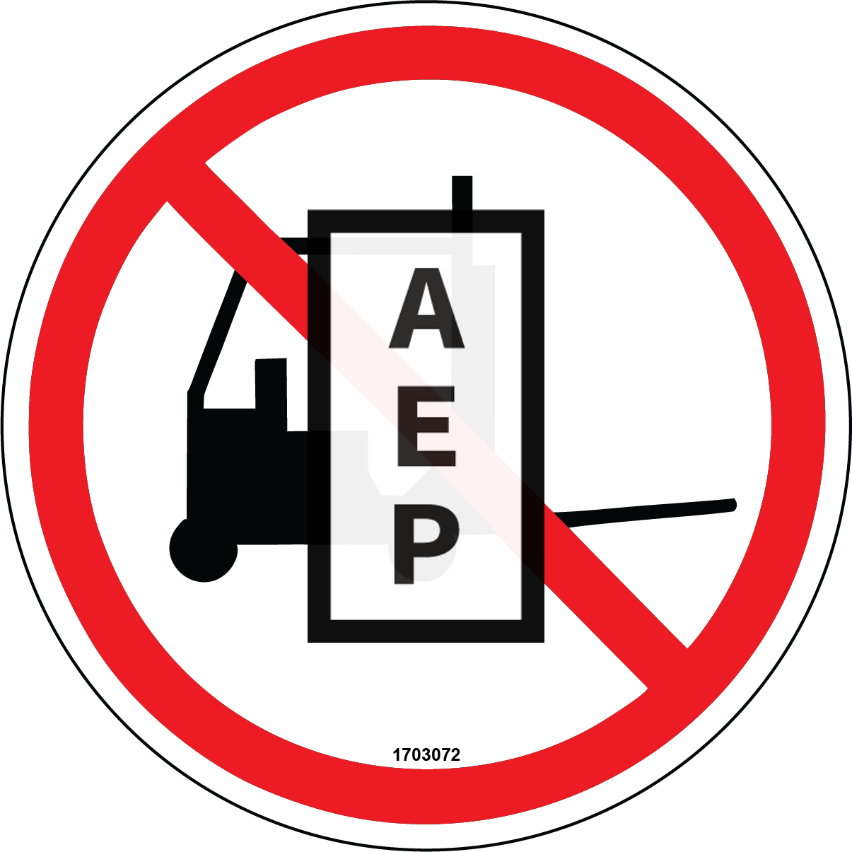 JLG 1703072 Decal No Forklift