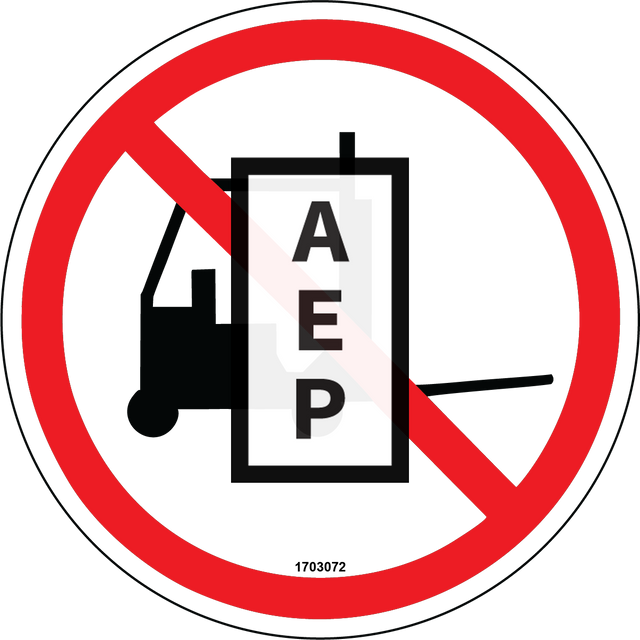 JLG 1703072 Decal No Forklift