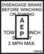 JLG 1703191 Decal Winching Towing