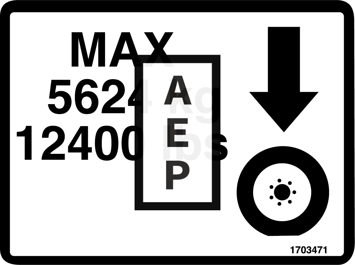 JLG 1703471 Decal Max Tire Load