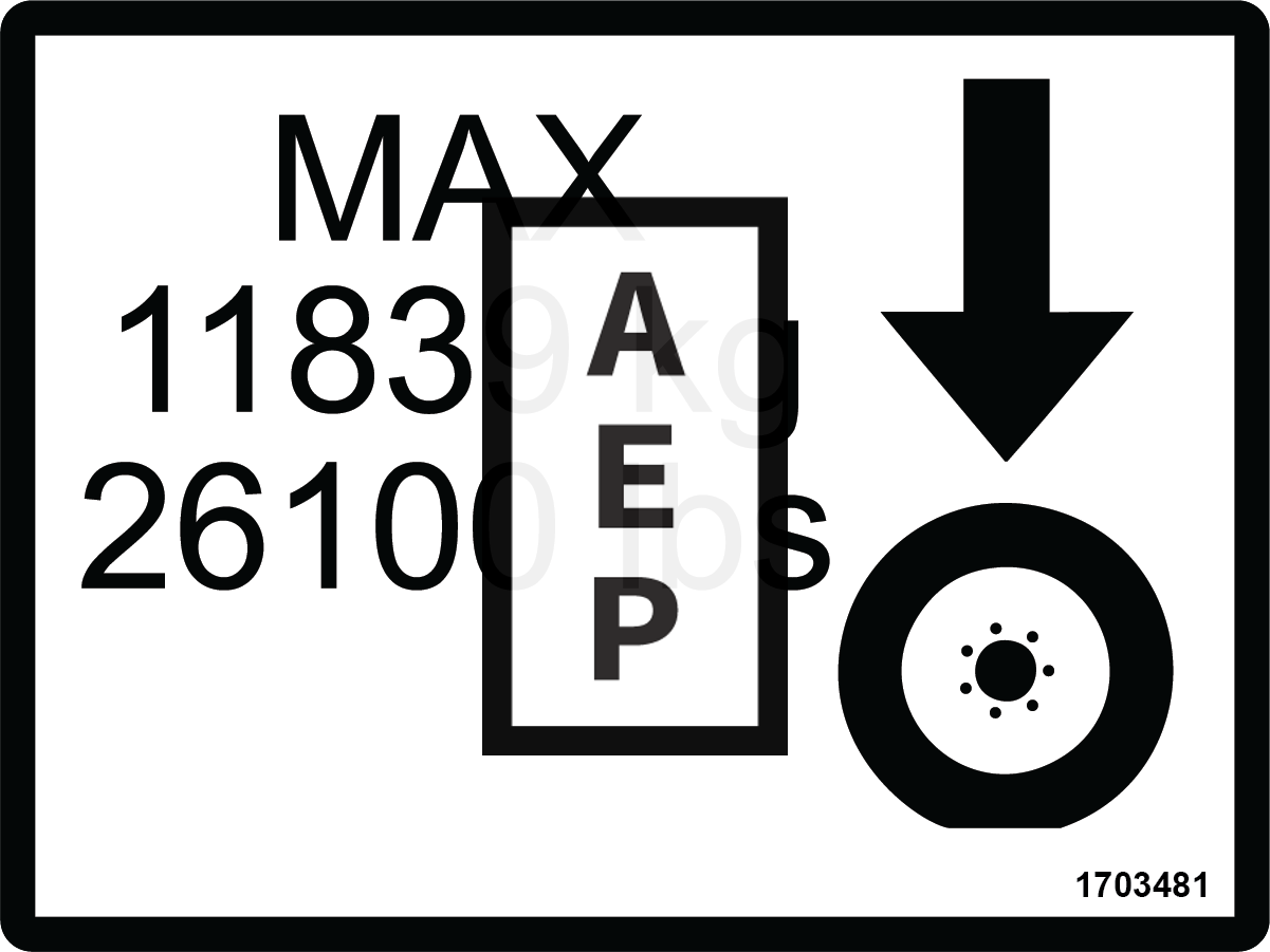 JLG 1703481 Decal Max Tire Load
