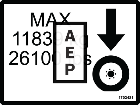 JLG 1703481 Decal Max Tire Load