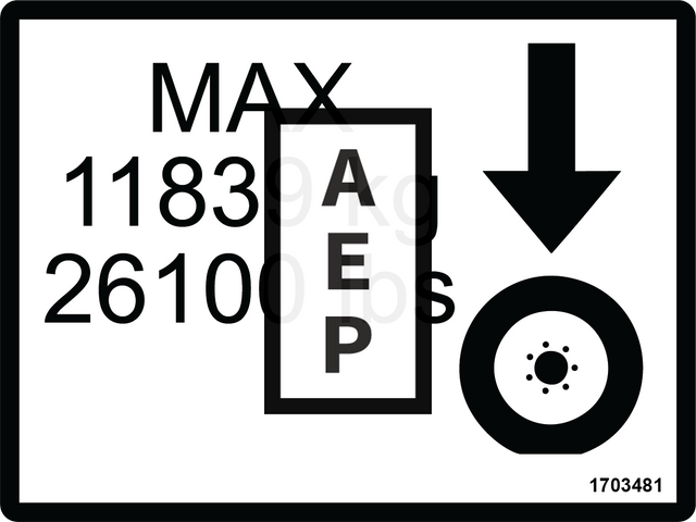 JLG 1703481 Decal Max Tire Load