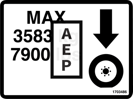 JLG 1703486 Decal Max Tire Load