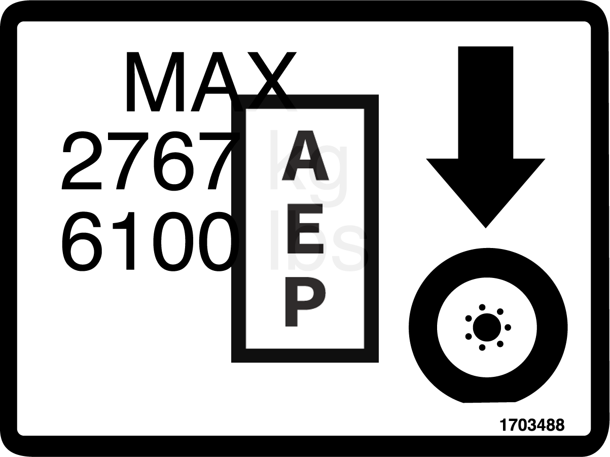 JLG 1703488 Decal Max Tire Load