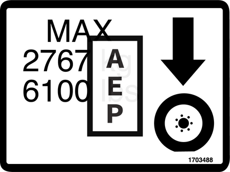 JLG 1703488 Decal Max Tire Load