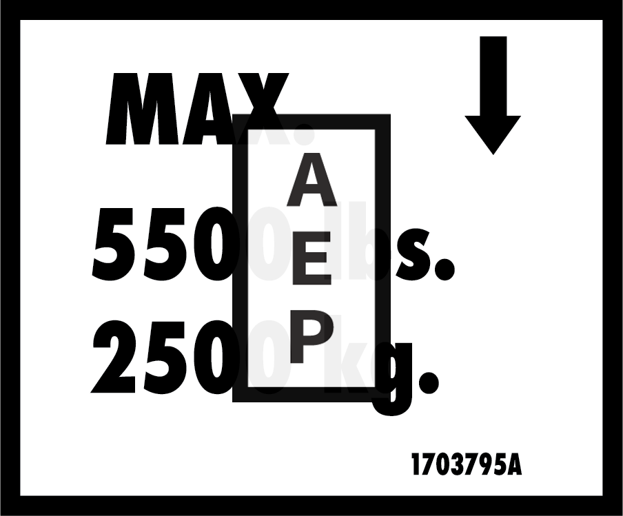 JLG 1703795 Decal Max Wheel Load