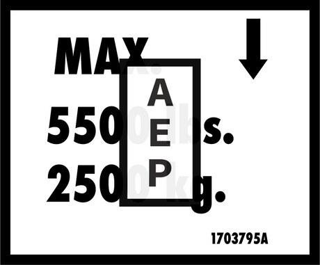 JLG 1703795 Decal Max Wheel Load