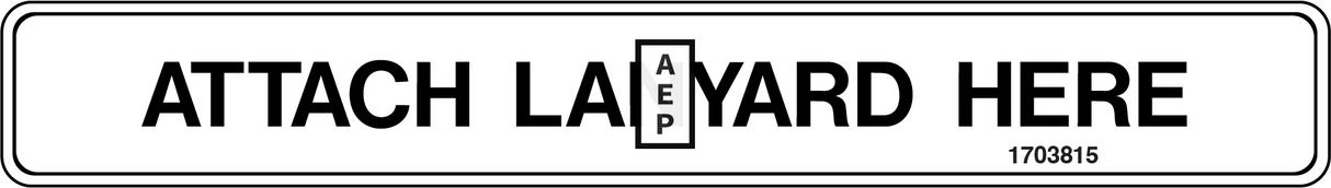 JLG 1703815 Decal Attach Lanyard Here