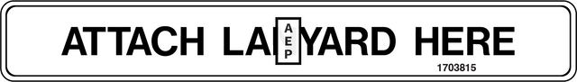JLG 1703815 Decal Attach Lanyard Here