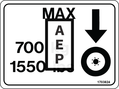 JLG 1703824 Decal Wheel Load 2646E2